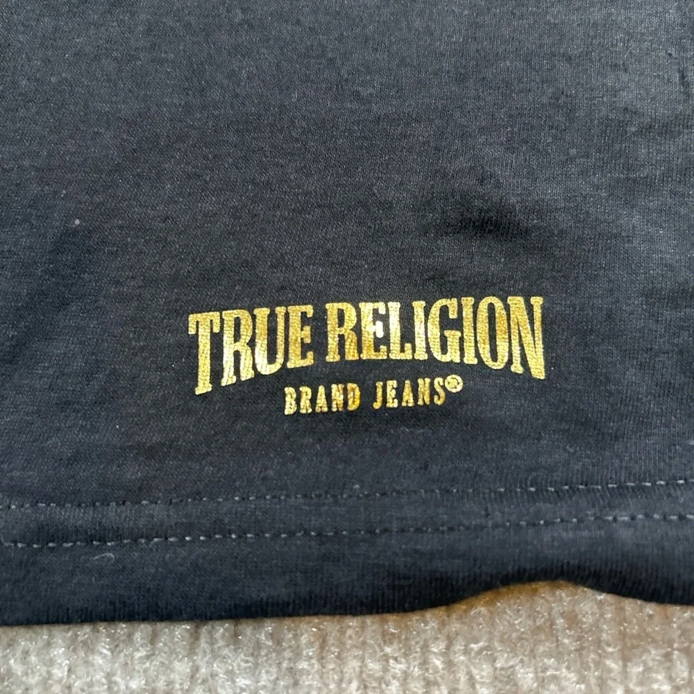 True Religion Black Tee with Gold Accents